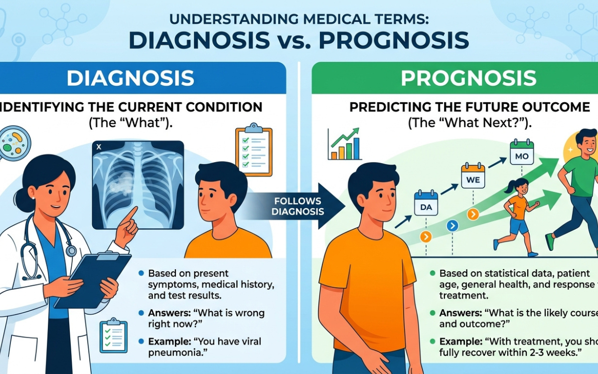 Difference in prognosis and diagnosis